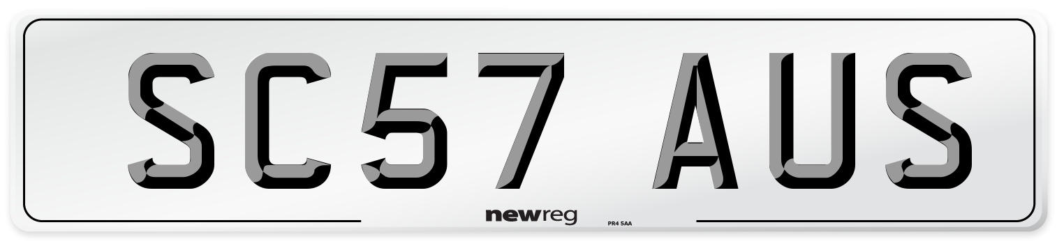 SC57 AUS Number Plate from New Reg